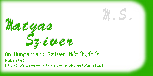 matyas sziver business card